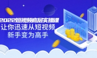 2022短视频底层实操课:让你迅速从短视频新手变为高手(价值7980元)-海淘下载站