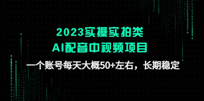 2023实操实拍类AI配音中视频项目，一个账号每天大概50+左右，长期稳定-海淘下载站