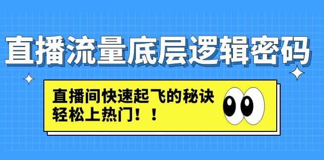 直播流量底层逻辑密码：直播间快速起飞的秘诀，轻松上热门-海淘下载站