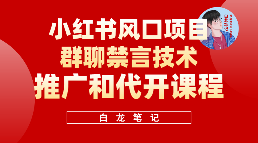 小红书风口项目日入300+,小红书群聊禁言技术代开项目,适合新手操作-海淘下载站