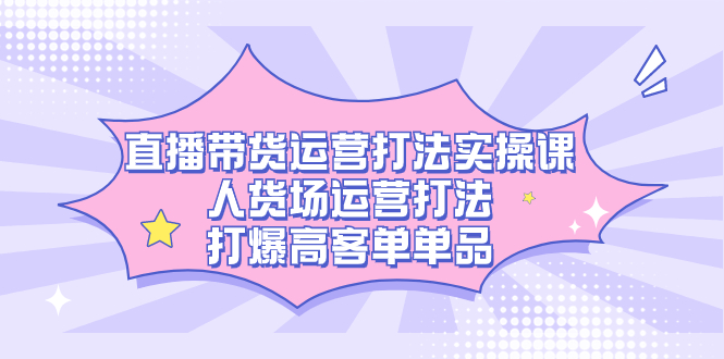 直播带货运营打法实操课，人货场运营打法，打爆高客单单品-海淘下载站