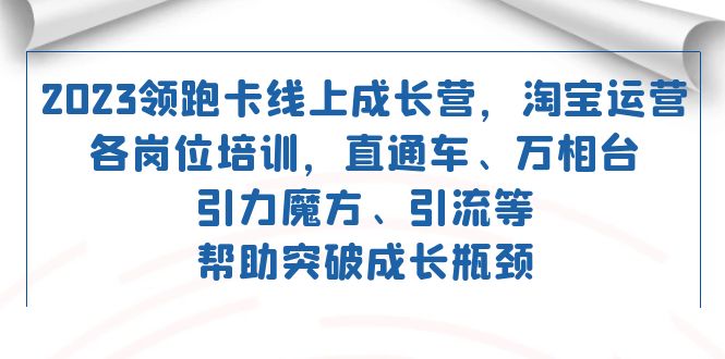 2023领跑·卡 线上成长营 淘宝运营各岗位培训 直通车 万相台 引力魔方 引流-海淘下载站