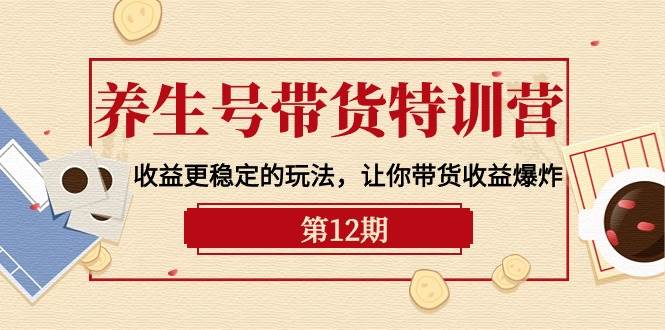 养生号带货特训营【12期】收益更稳定的玩法，让你带货收益爆炸-9节直播课-海淘下载站