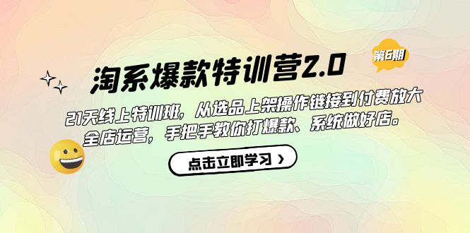 淘系爆款特训营2.0【第六期】从选品上架到付费放大 全店运营 打爆款 做好店-海淘下载站