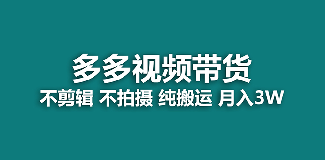 【蓝海项目】多多视频带货，纯搬运一个月搞了5w佣金，小白也能操作【揭秘】-海淘下载站