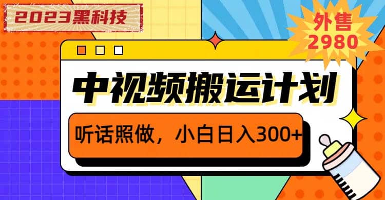 2023黑科技操作中视频撸收益，听话照做小白日入300+的项目-海淘下载站