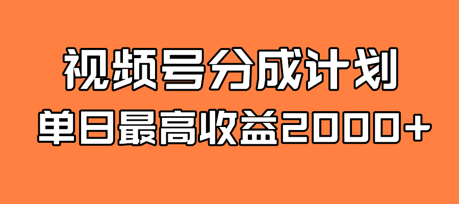 全新蓝海 视频号掘金计划 日入2000+-海淘下载站