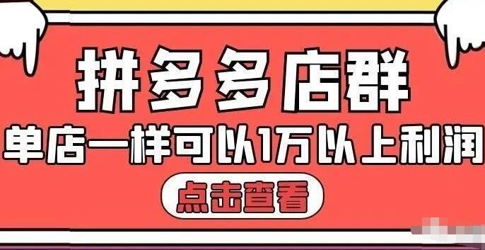 拼多多店群单店一样可以产出1万5以上利润【付费文章】-海淘下载站