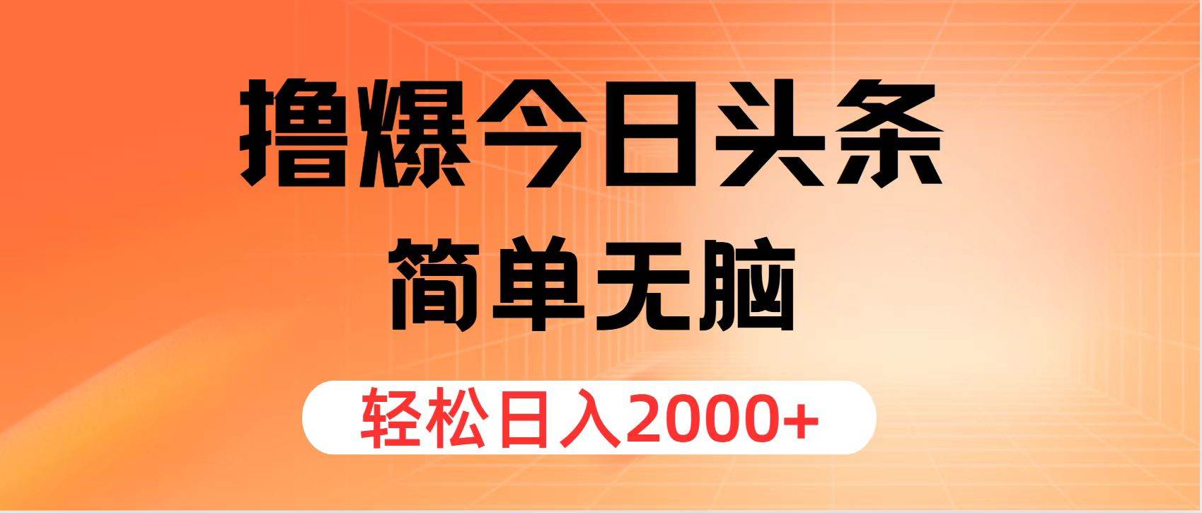 撸爆今日头条，简单无脑，日入2000+-海淘下载站