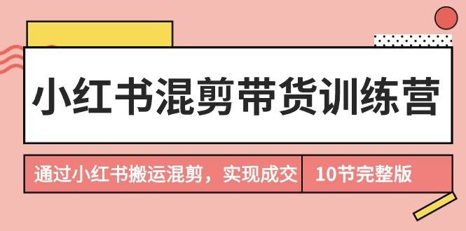 小红书混剪带货训练营，通过小红书搬运混剪，实现成交（10节课完结版）-海淘下载站