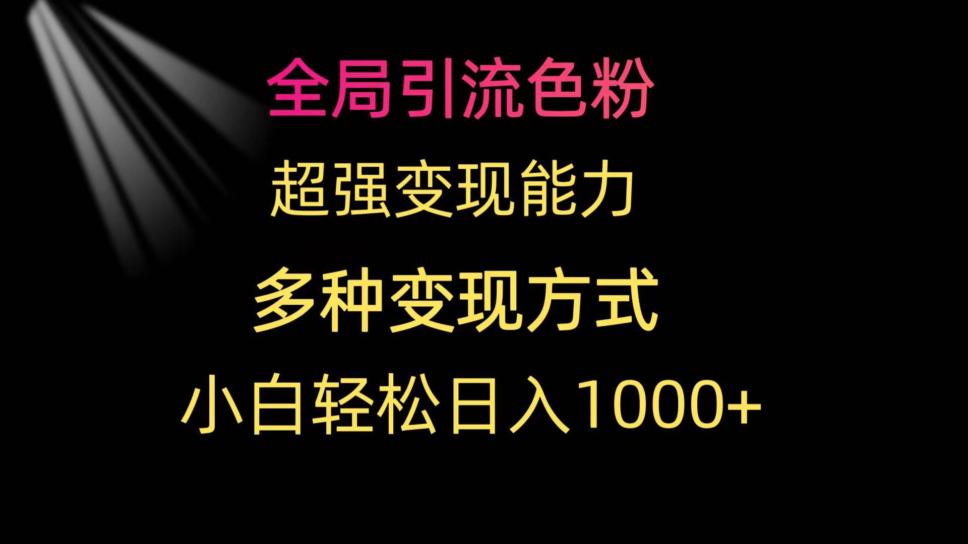 全局引流色粉 超强变现能力 多种变现方式 小白轻松日入1000+-海淘下载站