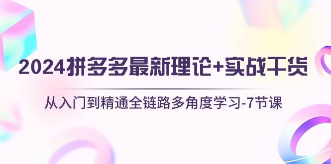 2024拼多多 最新理论+实战干货，从入门到精通全链路多角度学习-7节课-海淘下载站