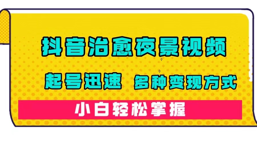 抖音治愈系夜景视频，起号迅速，多种变现方式，小白轻松掌握（附120G素材）-海淘下载站