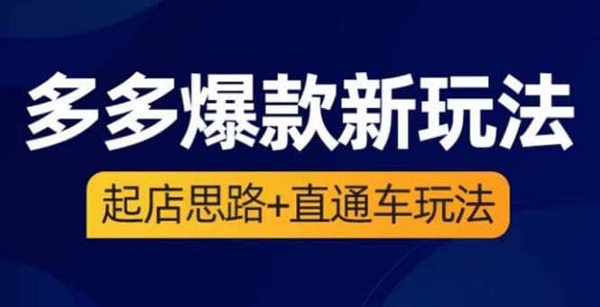 2023拼多多爆款·新玩法：起店思路+直通车玩法（3节精华课）-海淘下载站