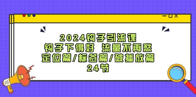 2024钩子·引流课：钩子下得好 流量不再愁，定位篇/标签篇/破播放篇/24节-海淘下载站