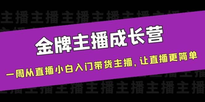 金牌主播成长营，一周从直播小白入门带货主播，让直播更简单-海淘下载站