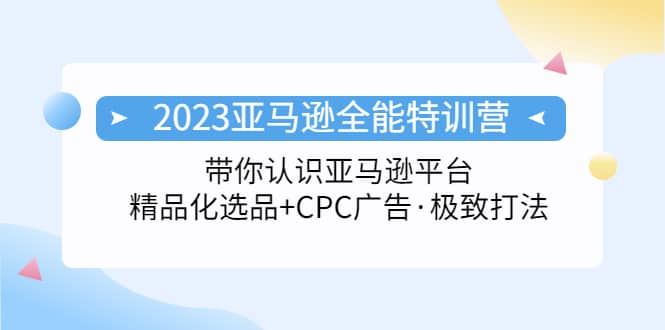 2023亚马逊全能特训营:玩转亚马逊平台+精品化·选品+CPC广告·极致打法-海淘下载站
