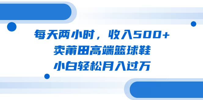 每天两小时,收入500+,卖莆田高端篮球鞋,小白轻松月入过万(教程+素材)-海淘下载站