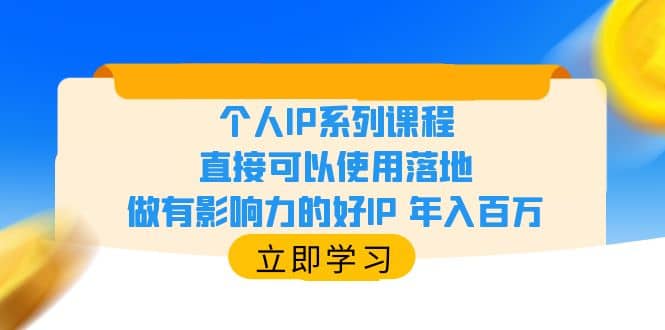 个人IP系列课程，直接可以使用落地，做有影响力的好IP 年入百万-海淘下载站