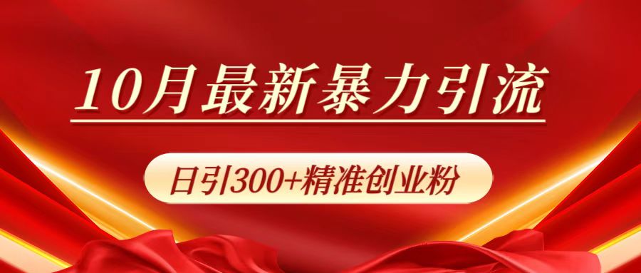 10月最新暴力引流，日引300+精准创业粉-海淘下载站