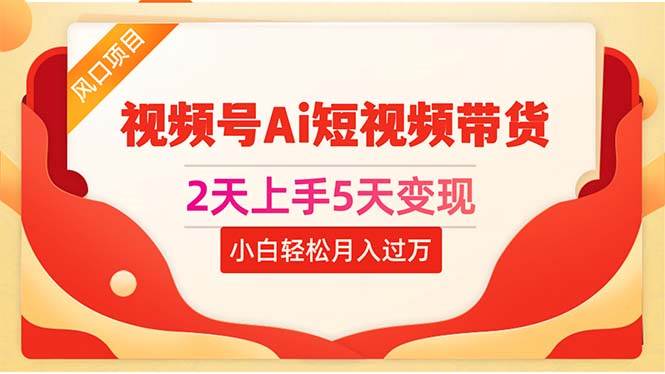 2天上手5天变现视频号Ai短视频带货0粉丝0基础小白轻松月入过万-海淘下载站