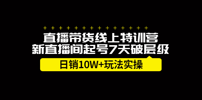 直播带货线上特训营，新直播间起号7天破层级日销10万玩法实操-海淘下载站