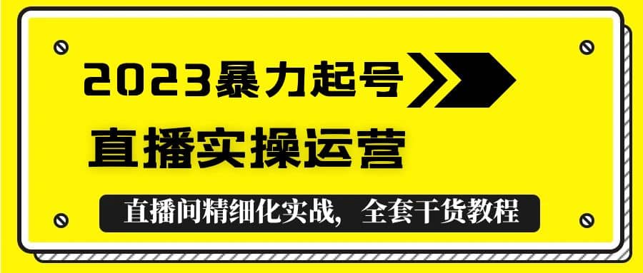 2023暴力起号+直播实操运营，全套直播间精细化实战，全套干货教程-海淘下载站