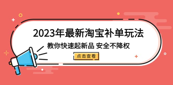 2023年最新淘宝补单玩法，教你快速起·新品，安全·不降权（18课时）-海淘下载站