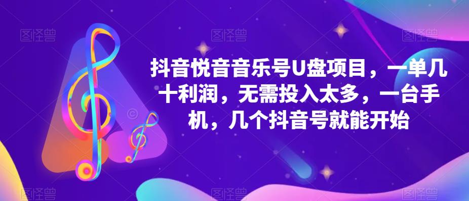 抖音音乐号U盘项目 一单几十利润 无需投入太多 一台手机 几个抖音号就开始-海淘下载站