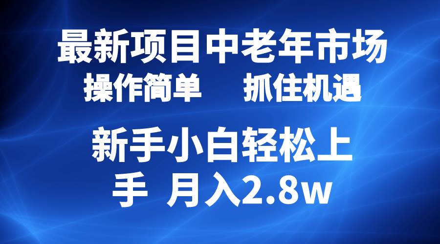 2024最新项目，中老年市场，起号简单，7条作品涨粉4000+，单月变现2.8w-海淘下载站