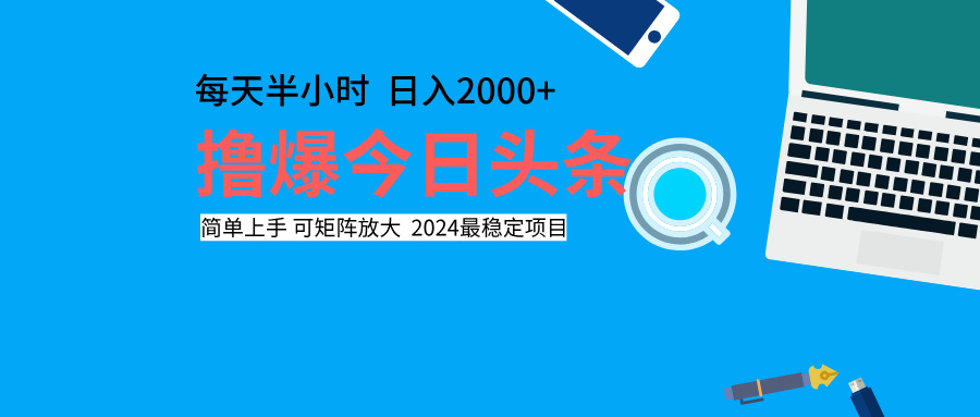 撸爆今日头条，每天半小时，简单上手，日入2000+-海淘下载站