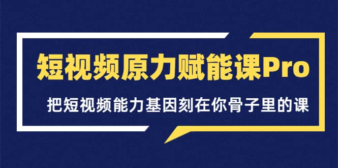 短视频原力赋能课Pro,把短视频能力基因刻在你骨子里的课(价值4999元)-海淘下载站