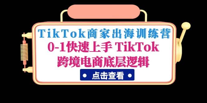 TikTok商家出海训练营：0-1快速上手 TikTok跨境电商底层逻辑(无水印)-海淘下载站