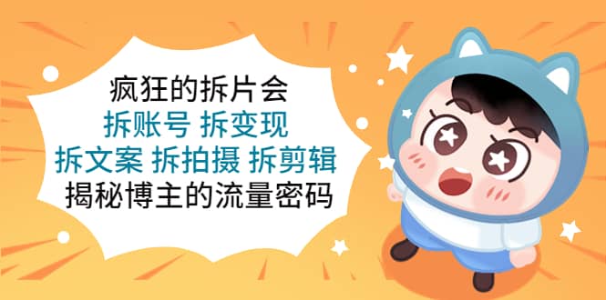 疯狂的拆片会：拆账号 拆变现 拆文案 拆拍摄 拆剪辑 揭秘博主的流量密码-海淘下载站