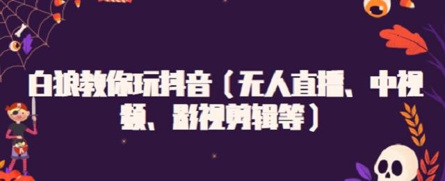 白狼教你玩抖音（无人直播、中视频、影视剪辑等）-海淘下载站