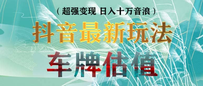 抖音最新无人直播变现直播车牌估值玩法项目 轻松日赚几百+【详细玩法教程】-海淘下载站