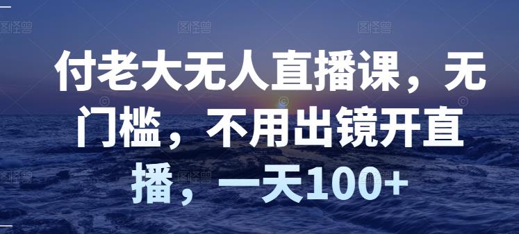 付老大无人直播课，无门槛，不用出镜开直播，一天100+-海淘下载站