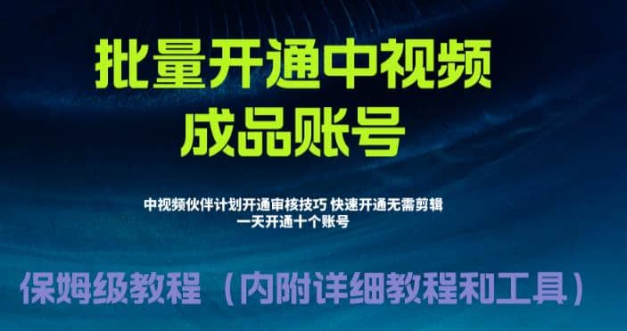 外面收费1980暴力开通中视频计划教程,附 快速通过中视频伙伴计划的办法-海淘下载站
