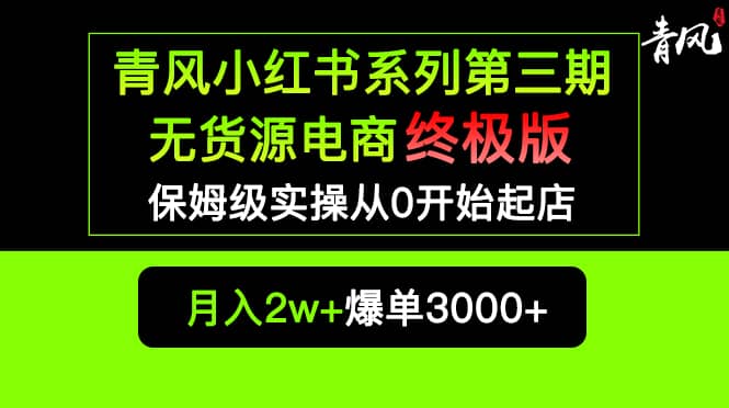 小红书无货源电商爆单终极版【视频教程+实战手册】保姆级实操从0起店爆单-海淘下载站