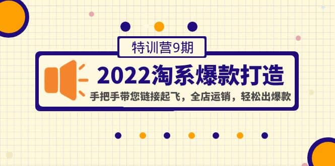 2022淘系爆款打造特训营9期：手把手带您链接起飞，全店运销，轻松出爆款-海淘下载站