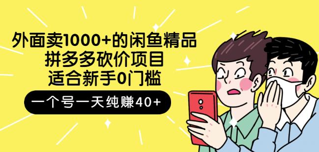 外面卖1000+的闲鱼精品：拼多多砍价项目，一个号一天纯赚40+适合新手0门槛-海淘下载站