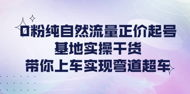 0粉纯自然流量正价起号基地实操干货，带你上车实现弯道超车-海淘下载站