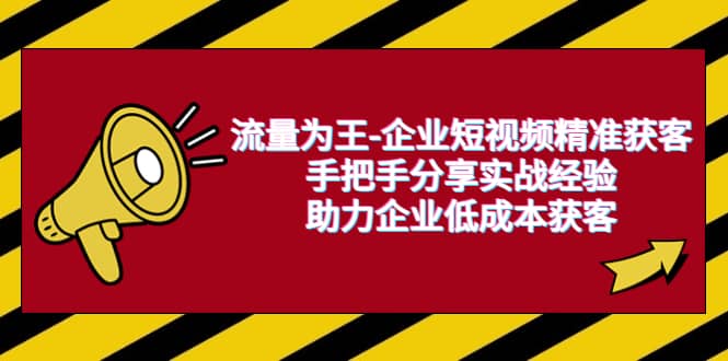 流量为王-企业 短视频精准获客，手把手分享实战经验，助力企业低成本获客-海淘下载站