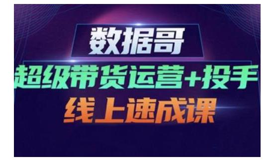 数据哥·超级带货运营+投手线上速成课，快速提升运营和熟悉学会投手技巧-海淘下载站