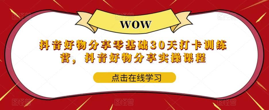 抖音好物分享0基础30天-打卡特训营，抖音好物分享实操课程-海淘下载站