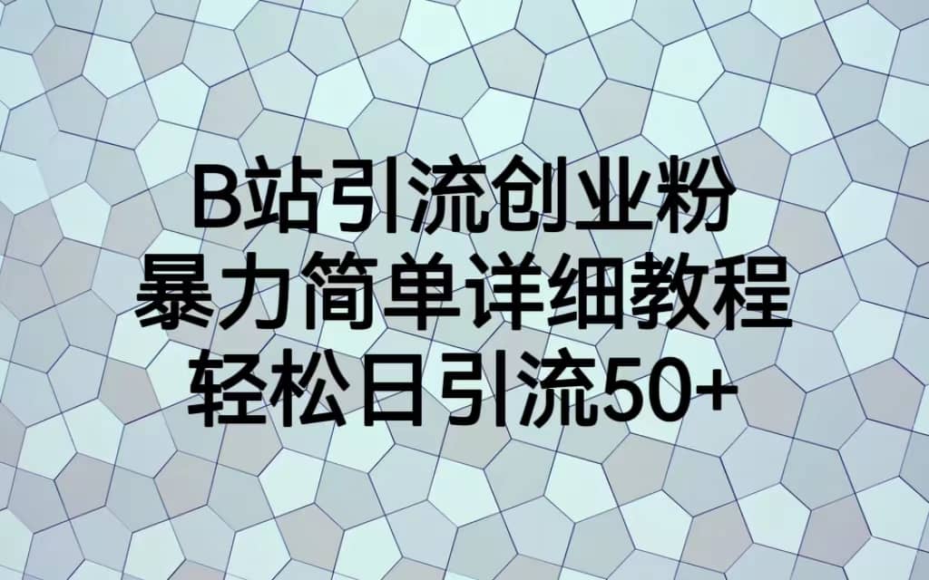 B站引流创业粉，暴力简单详细教程，轻松日引流50+-海淘下载站
