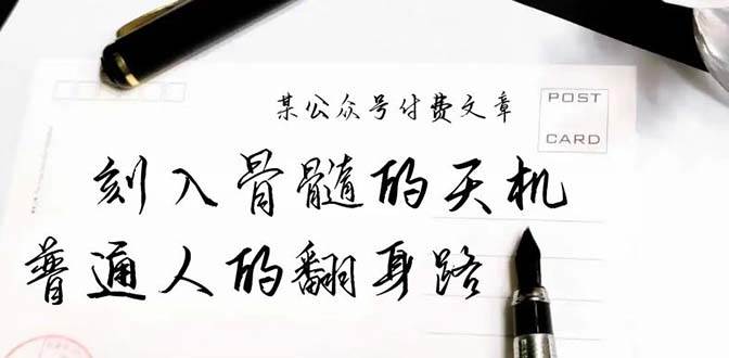 某公众号付费文章:刻入骨髓的天机,揭露“普通人的翻身路” 这件通天大事-海淘下载站