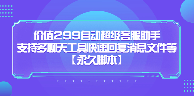 价值299自动超级客服助手，支持多聊天工具快速回复消息文件等-海淘下载站