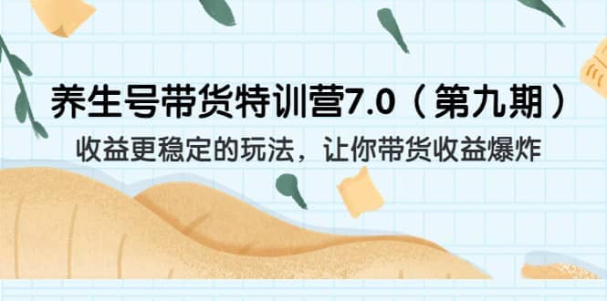 养生号带货特训营7.0（第九期）收益更稳定的玩法 让你带货收益爆炸（11节）-海淘下载站
