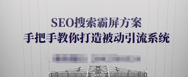 SEO搜索霸屏方案，手把手教你打造被动引流系统【视频课程】-海淘下载站